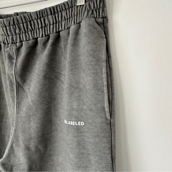 UNLABELED by Anna Petrosian Sweatpants Logo Jogger French Terry Charcoal Gray XL - Picture 6 of 11
